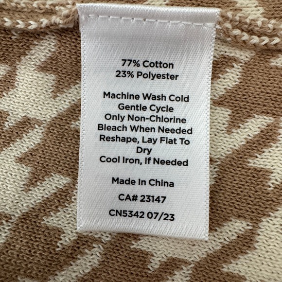 Talbots Grace Cardigan Set Size 3X Tan Houndstooth Knit Twinset Classic Preppy - Picture 15 of 15